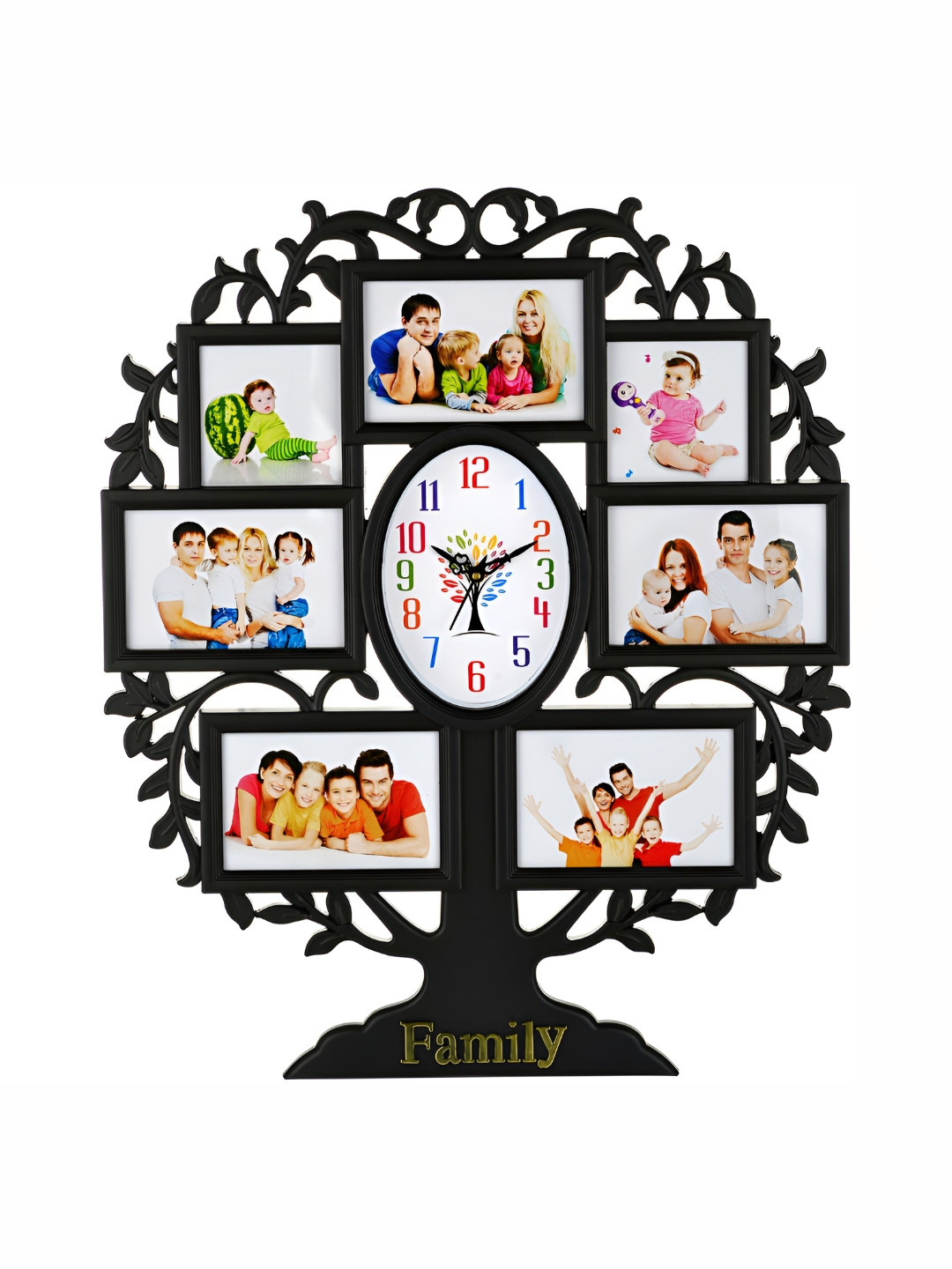 Attractionz Black Oval Contemporary Wall Clock