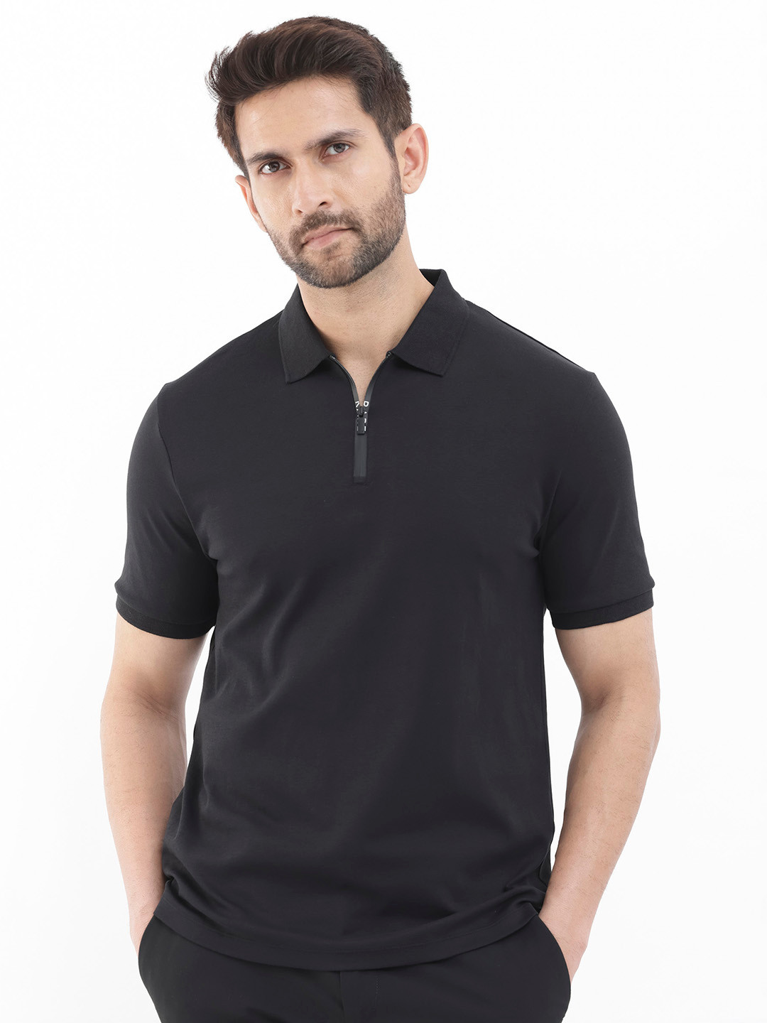 RARE RABBIT Men Holit Polo Collar Cotton Slim Fit T-Shirt