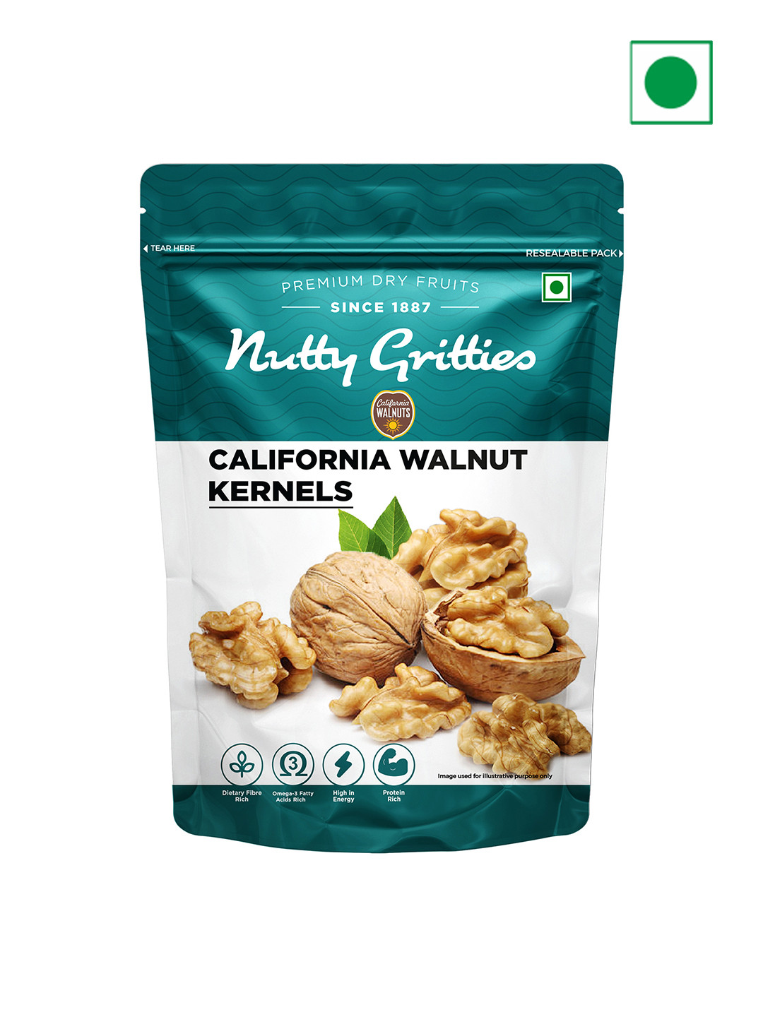 Nutty Gritties California Walnut Kernels Rich in Omega 3- 200 Gms