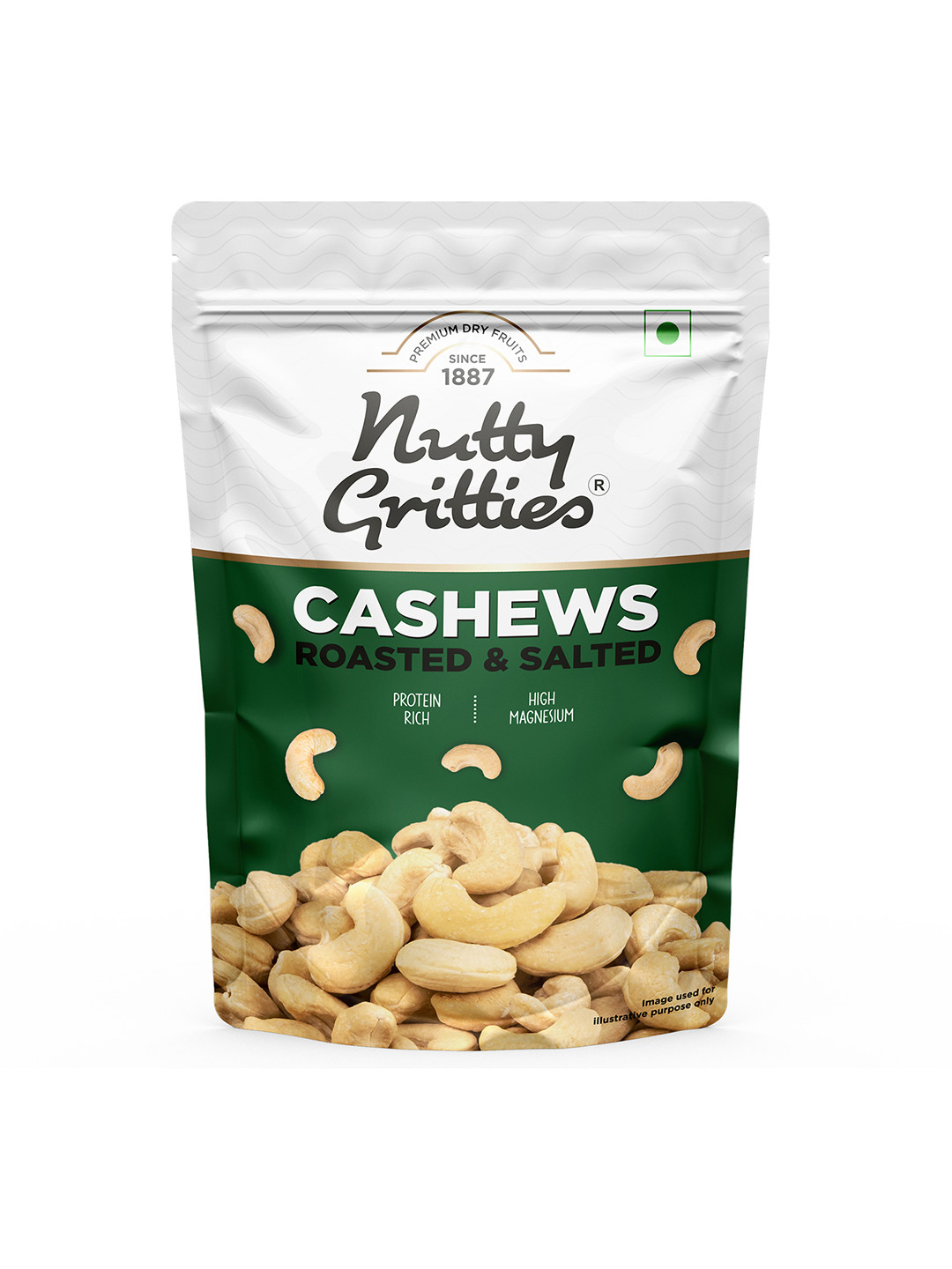 Nutty Gritties Lightly Salted & Roasted Protein Rich Cashews Nuts- 200 Gms