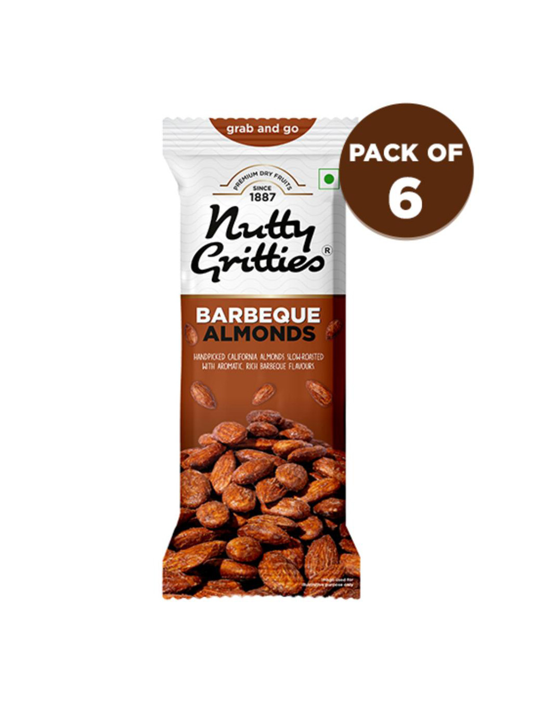 Nutty Gritties Set of 6 Barbeque Almonds- 40g Each