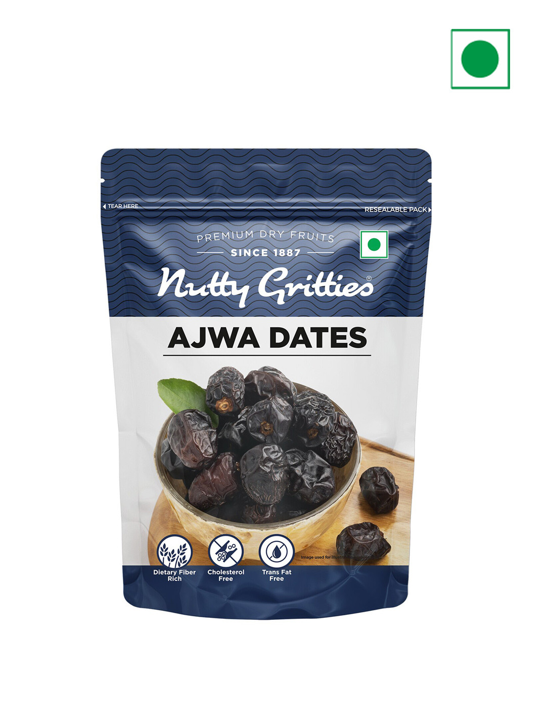 Nutty Gritties Cholesterol Free Ajwa Dates - 350 Gms