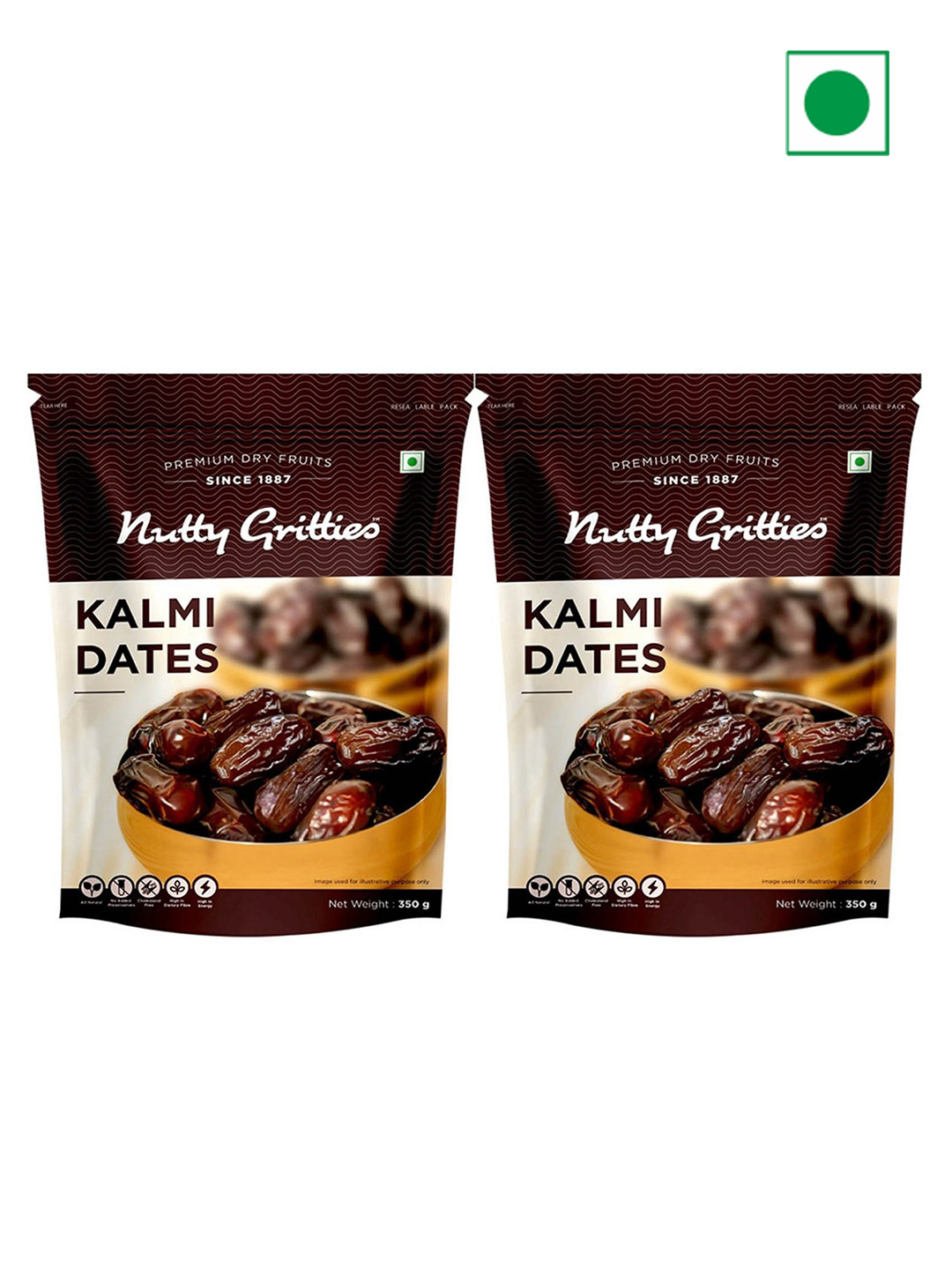 Nutty Gritties Set Of 2 Kalmi Dates- 350 Gms Each
