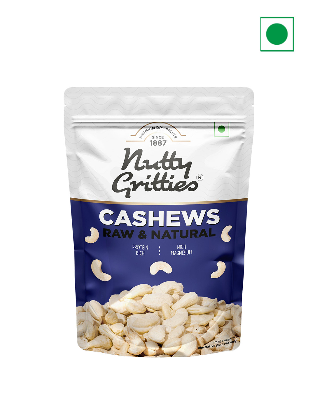 Nutty Gritties Protein Rich Raw & Natural Cashew Nuts- 200 Gms
