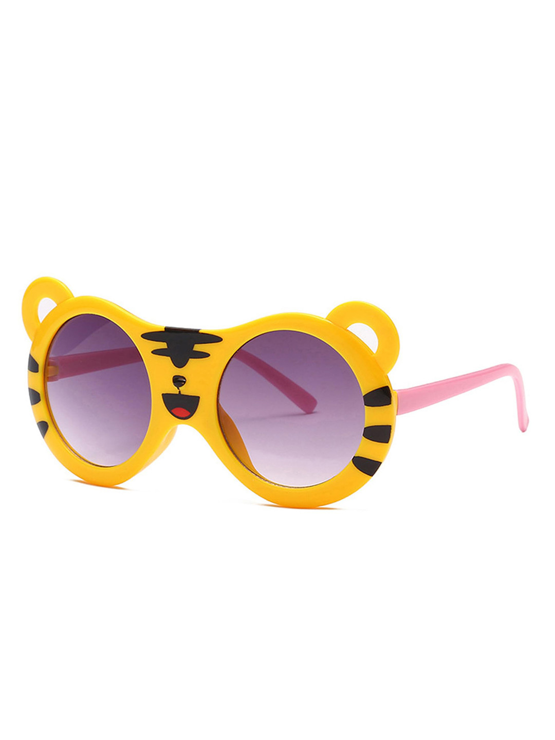 SYGA Kids Round Sunglasseswith UV Protected Lens Goggles-CuteTiger-Yellow