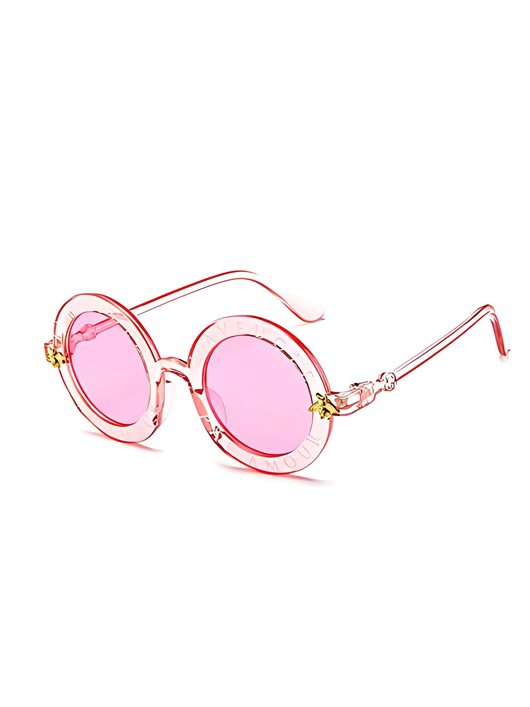 SYGA Kids Round Sunglasses with UV Protected Lens Goggles-paramour-LightPink&Pink