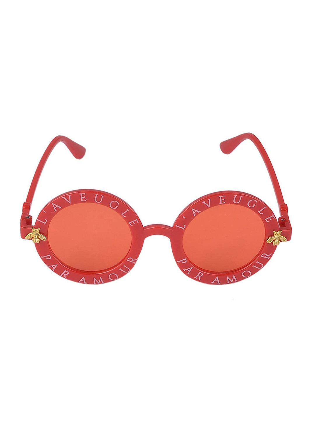 SYGA Kids Round Sunglasses with UV Protected Lens Goggles-paramour-Red & DarkRed