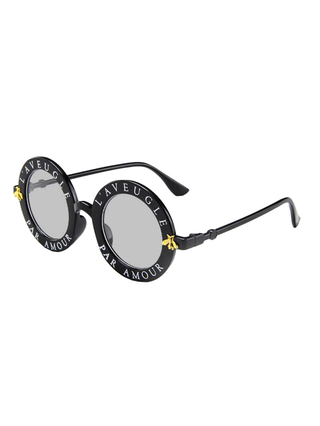 SYGA Kids Round Sunglasses with UV Protected Lens Goggles-paramour-Black&Gray