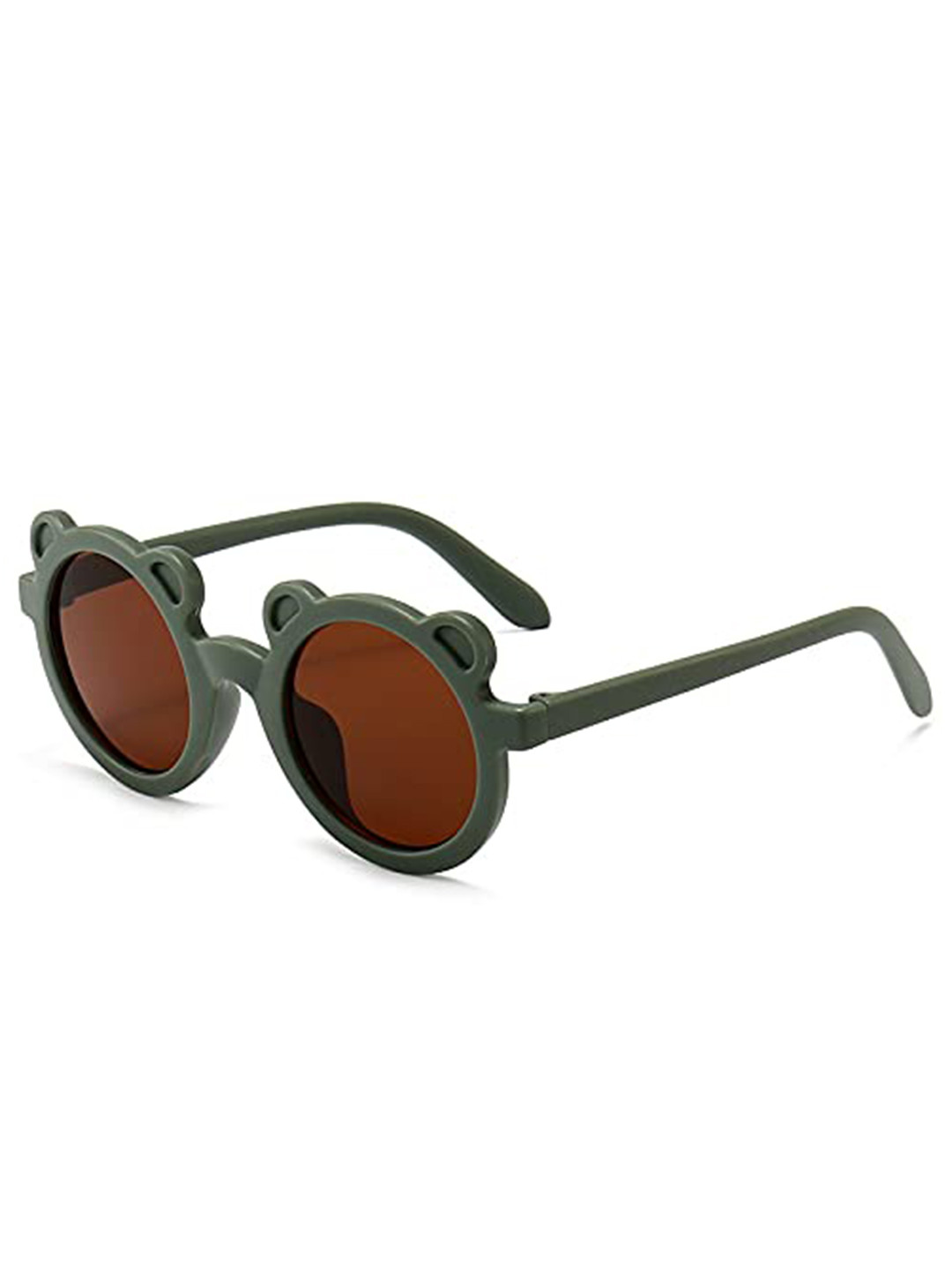 SYGA Kids Round Sunglasses with UV Protected Lens Goggles-Monkey-Dark Green