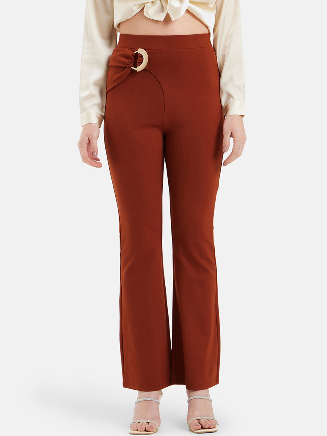 Kazo Women Flared High-Rise Easy Wash Jeggings