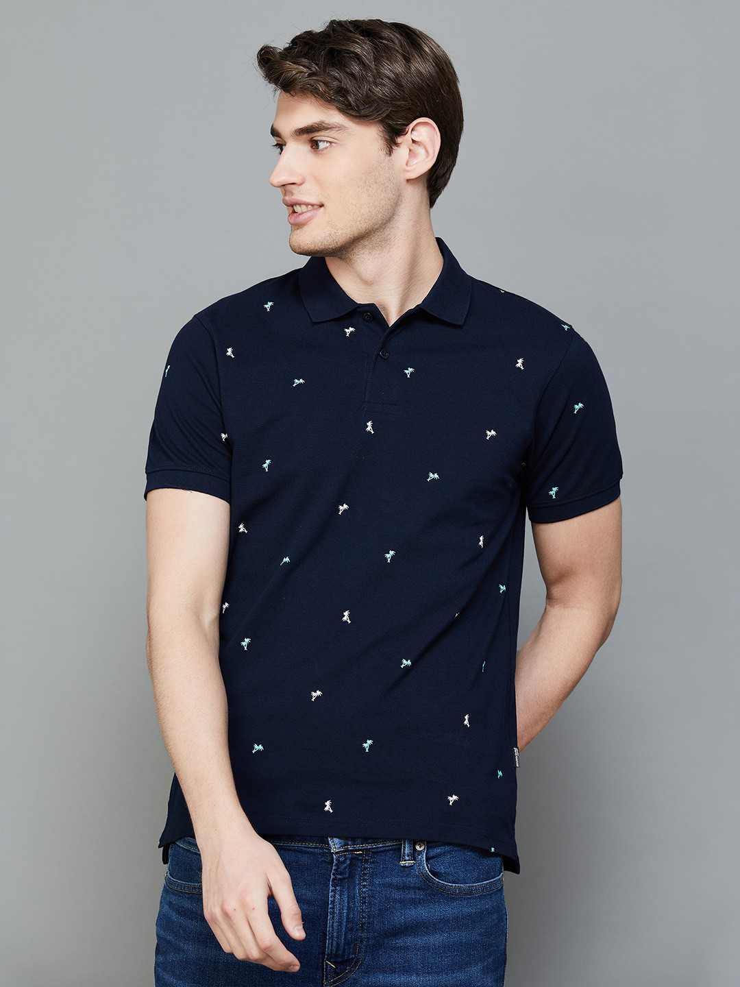 Fame Forever by Lifestyle Conversational Printed Polo Collar Cotton T-shirt