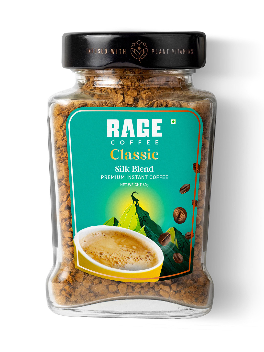 Rage Coffee Premium Classic Silk Blend Instant Coffee-60 Gms