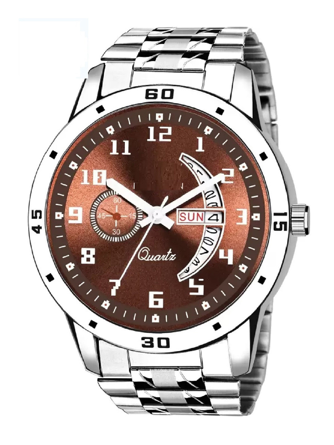 WATCHSTAR Men Printed Dial & Stainless Steel Straps Analogue Watch DD Aveo Steel BrownAN