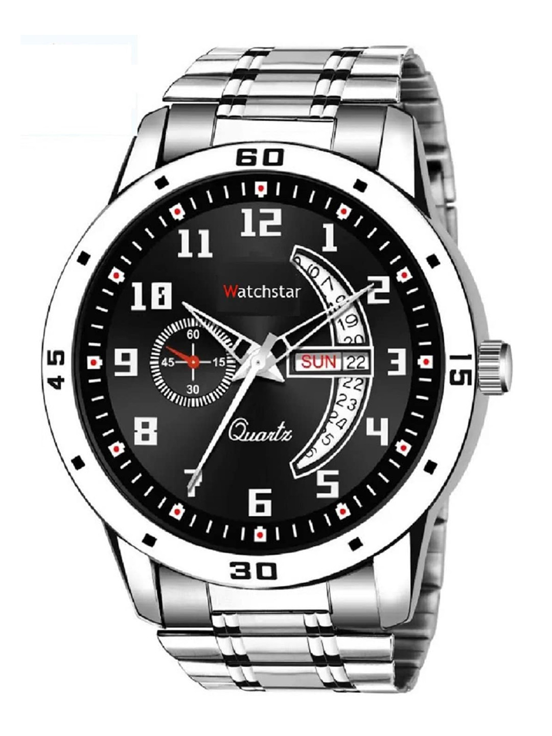 WATCHSTAR Men Patterned Dial & Stainless Steel Straps Analogue Watch DD Aveo Steel BlackAN