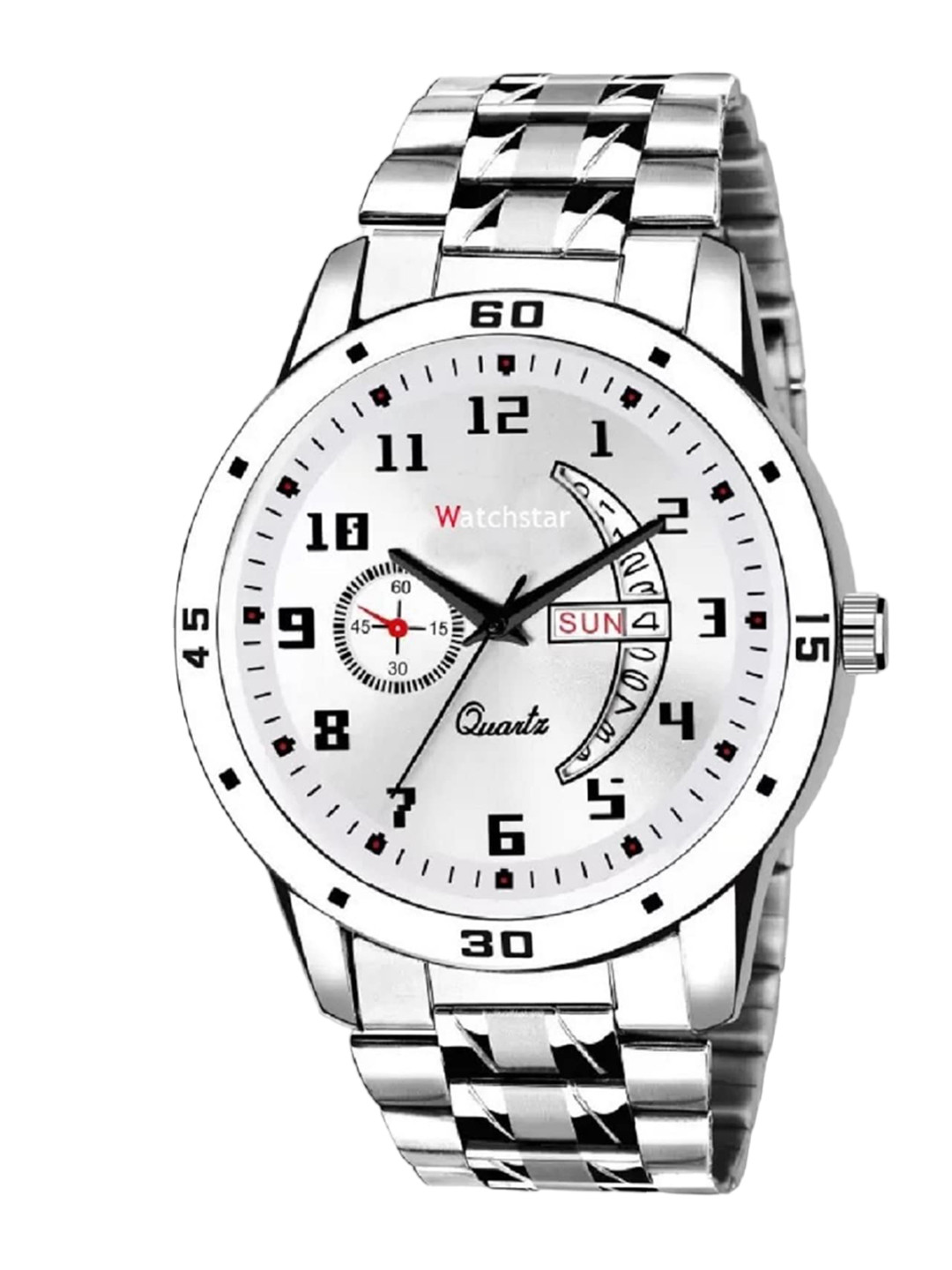 WATCHSTAR Men Stainless Steel Multi Function Analogue Watch DD Aveo Steel SilverAN