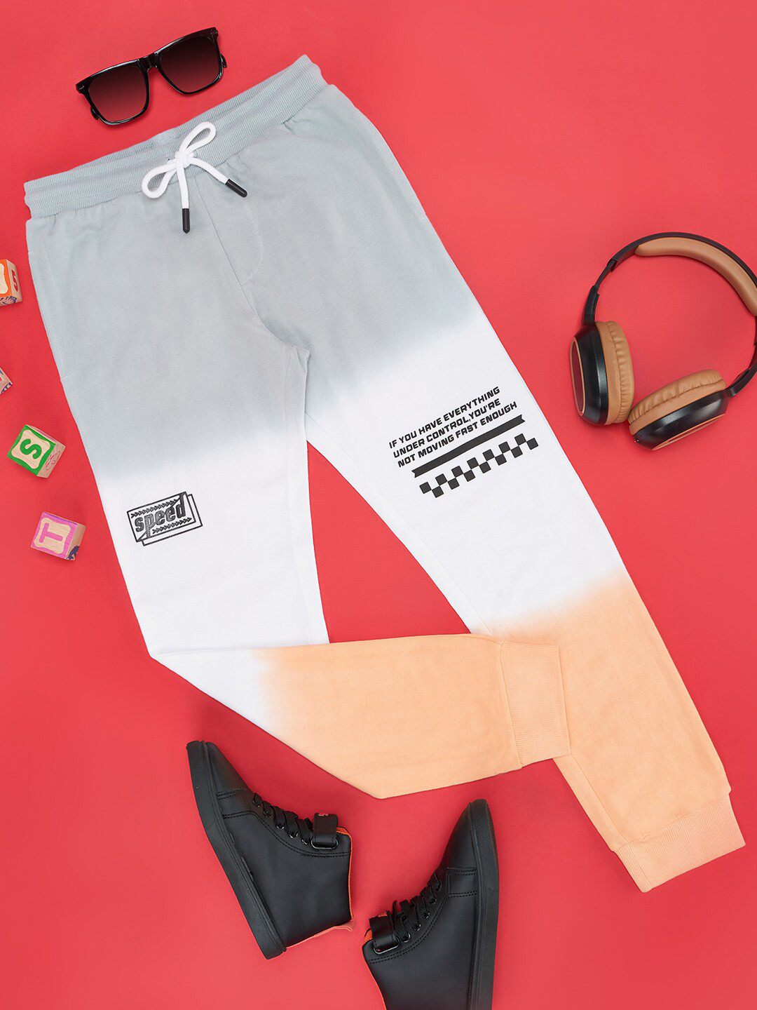 Pantaloons Junior Boys Colorblocked Pure Cotton Joggers