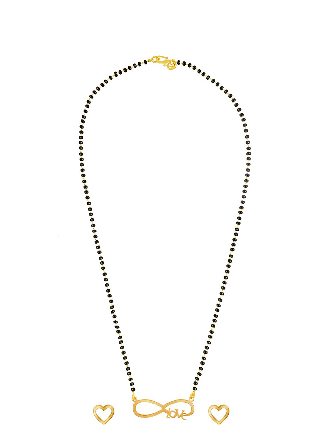 Shining Jewel - By Shivansh Gold-Plated Mangalsutra With Earrings