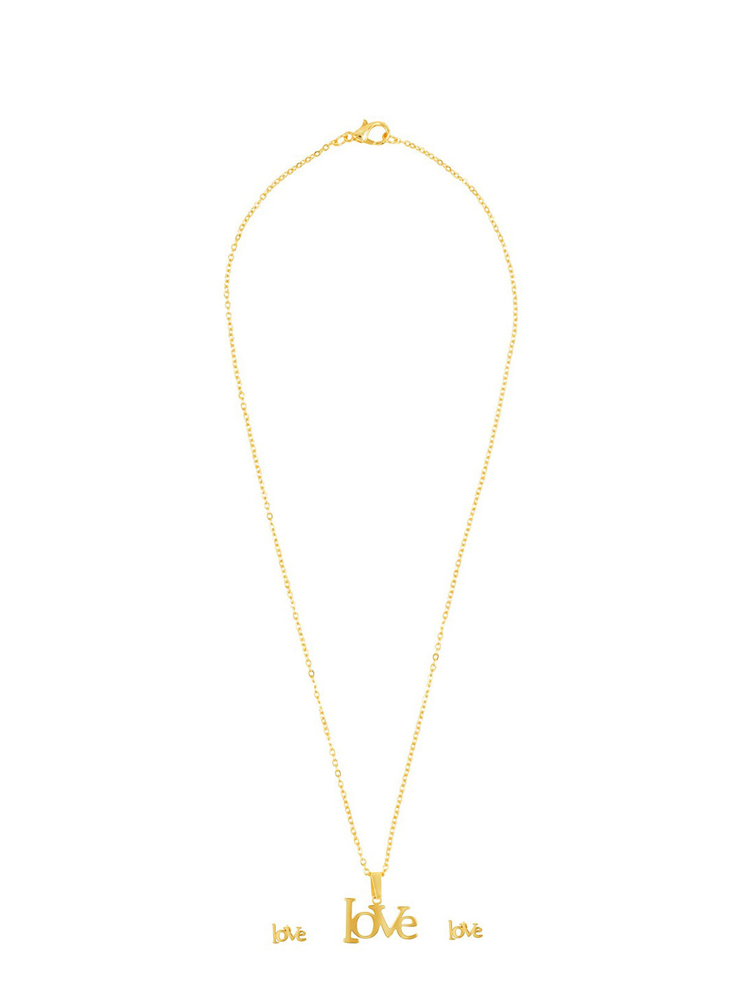 Shining Jewel - By Shivansh Gold Plated Love Locket Pendent Set