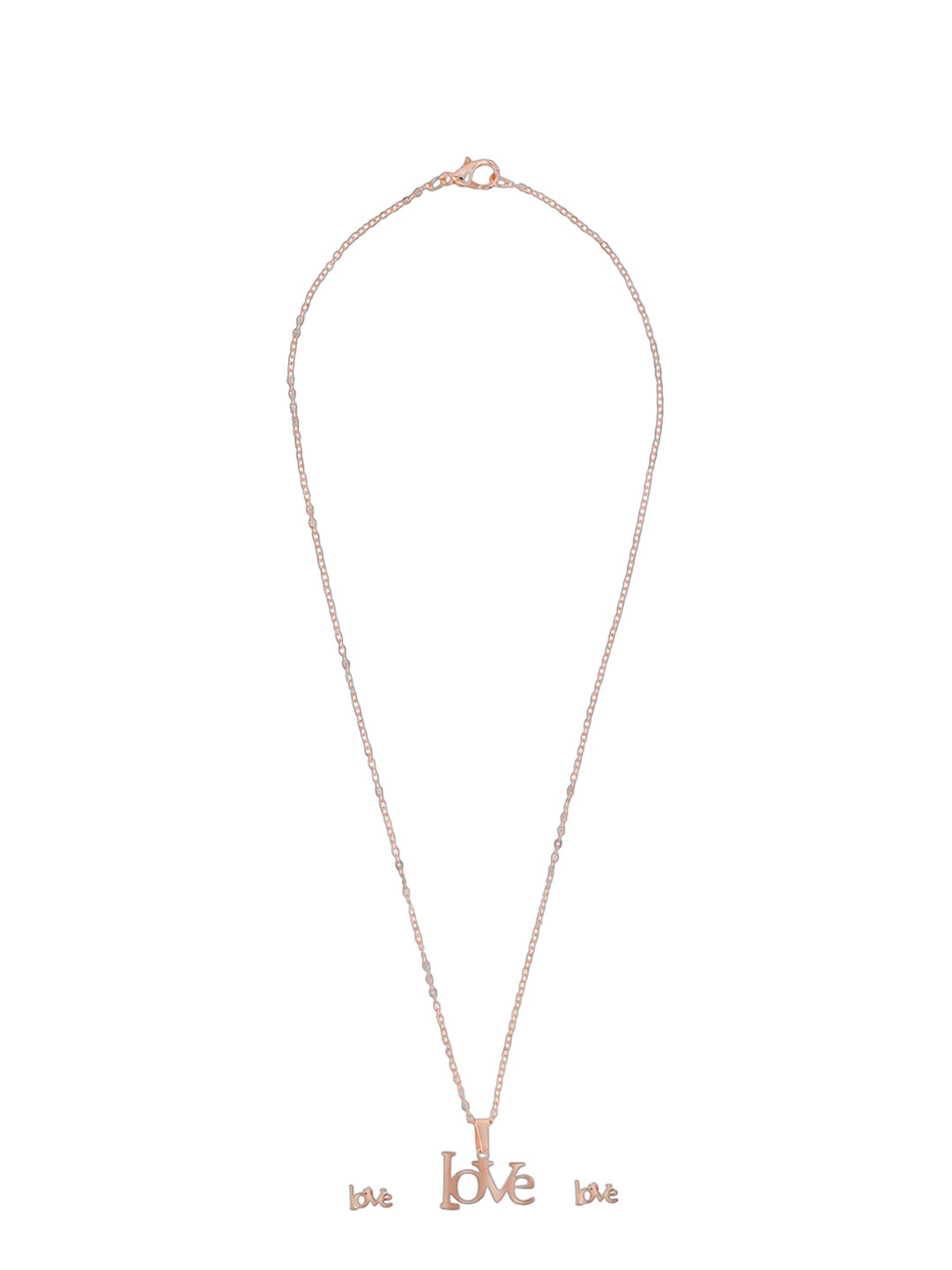 Shining Jewel - By Shivansh Rose Gold-plated Love Pendant Locket Jewellery Set