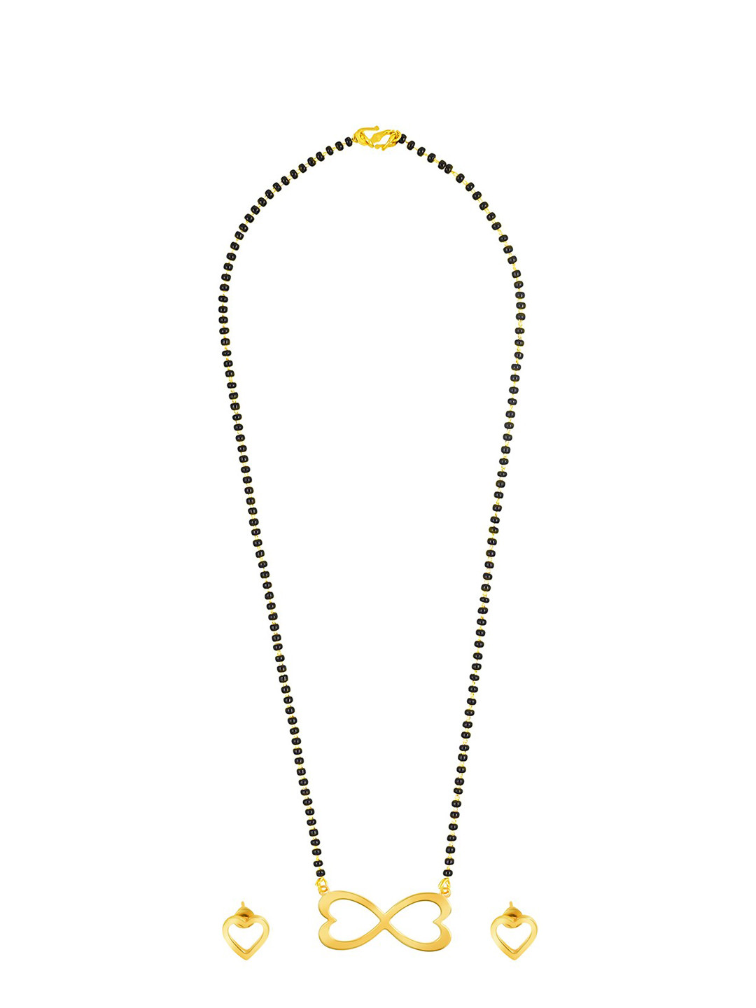 Shining Jewel - By Shivansh Gold-plated Infinity Love Pendant Locket Jewellery Set