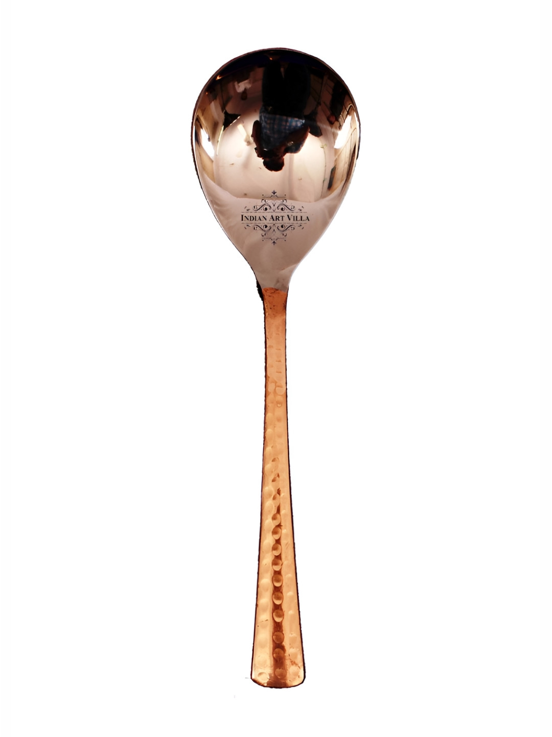 INDIAN ART VILLA Brown Textured Steel & Copper Rice Spoon