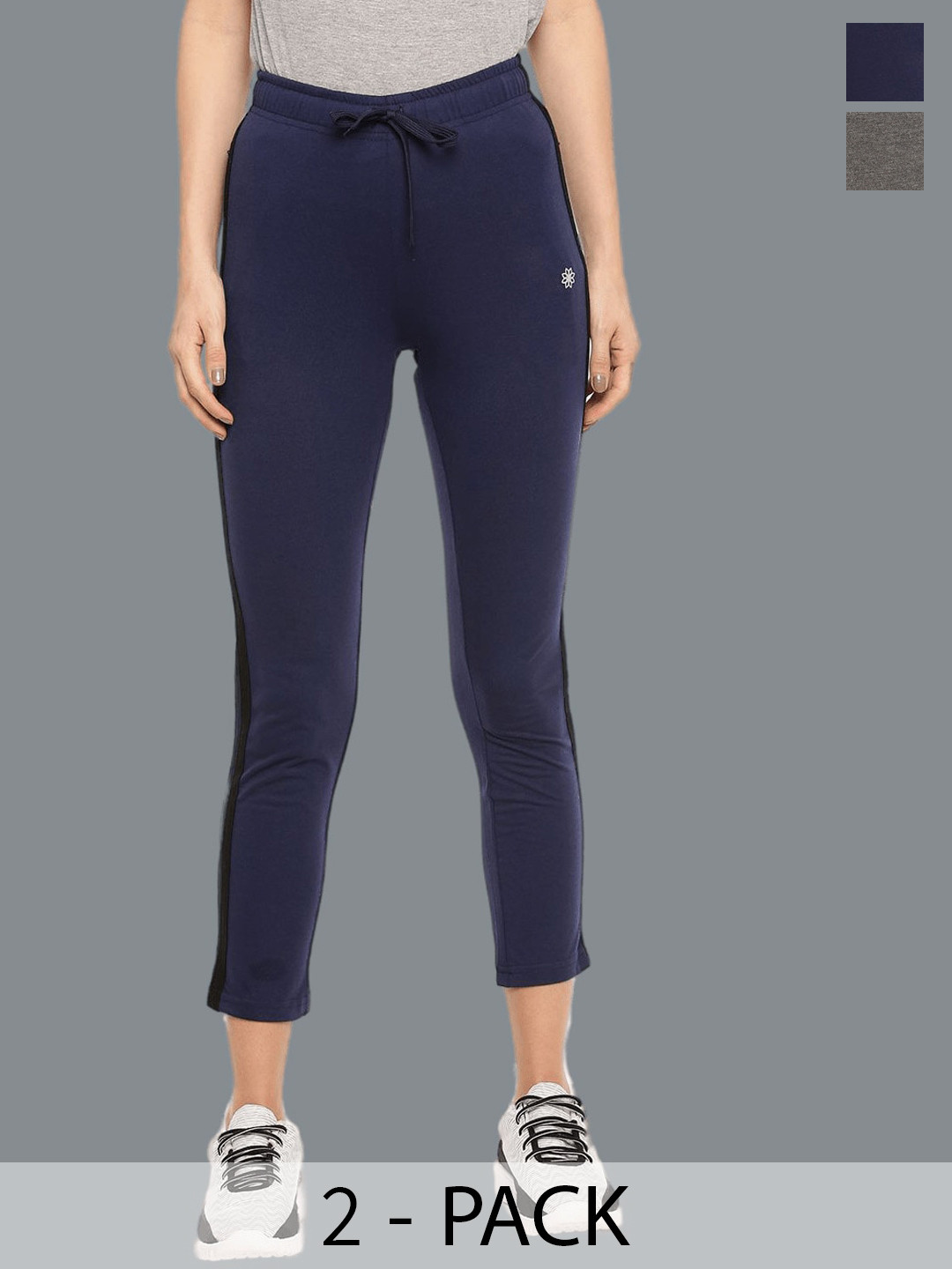 Dollar Missy Women Pack Of 2 Combed Cotton Super Soft Track Pants With Both Side Pocket