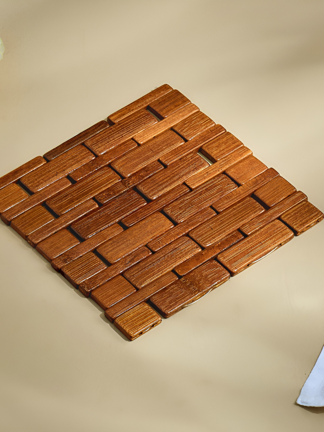 Home Centre Brown Bamboo Food Container