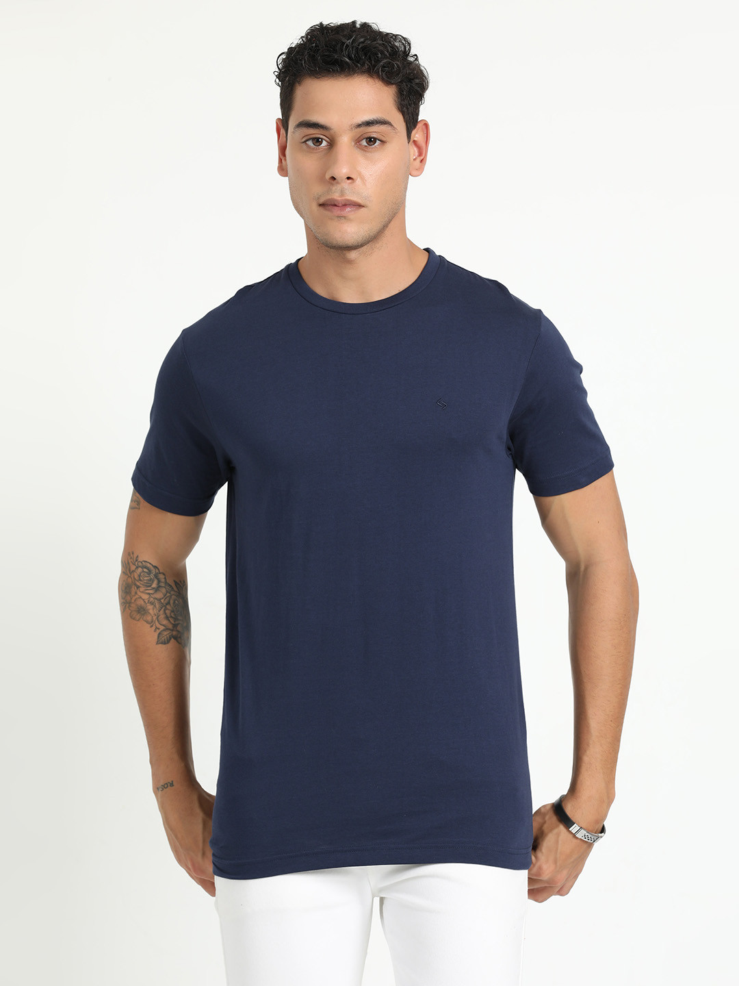 Classic Polo Round Neck Short Sleeves Breathable Cotton Slim Fit T-shirt