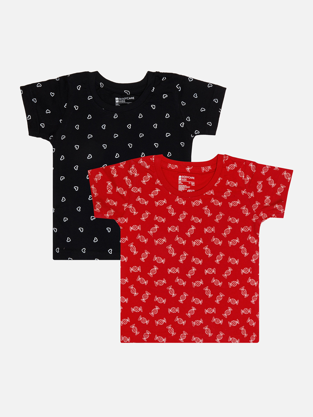 Bodycare Girls Pack of 2 Conversational Printed Cotton T-shirts