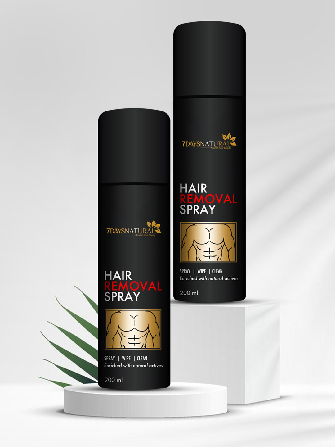 7DAYSNATURAL Luxury Set of 2 Hair Remover Spray with Natural Actives - 200 ml each