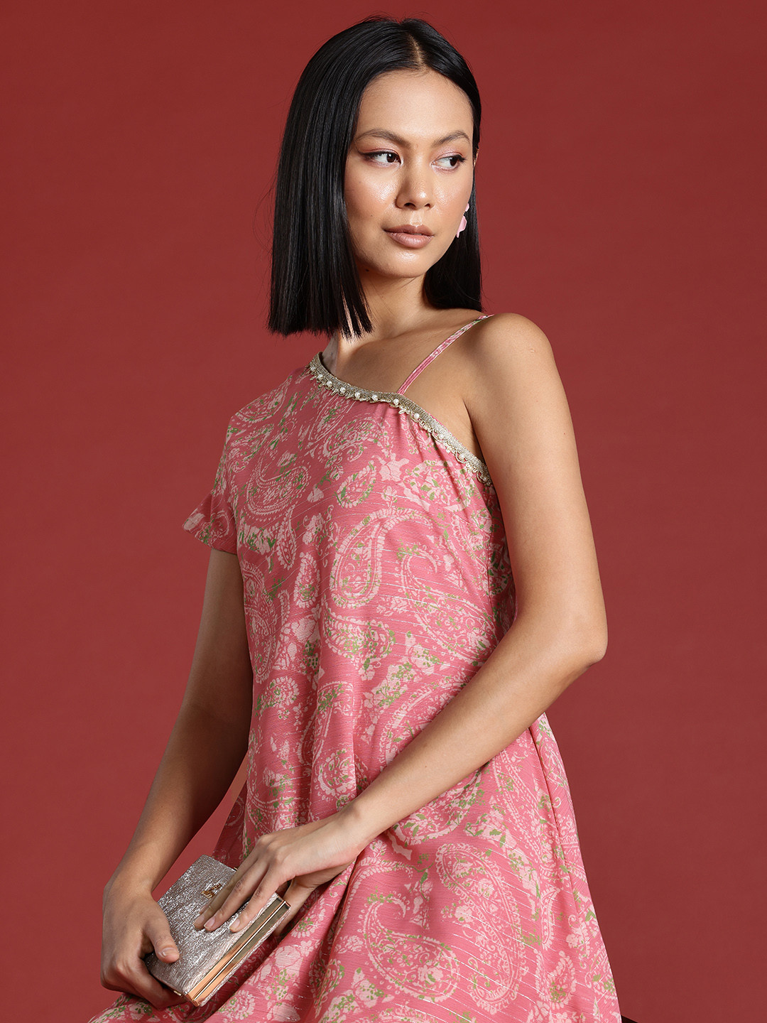 all about you Paisley Printed Embellished Kurta with Sharara