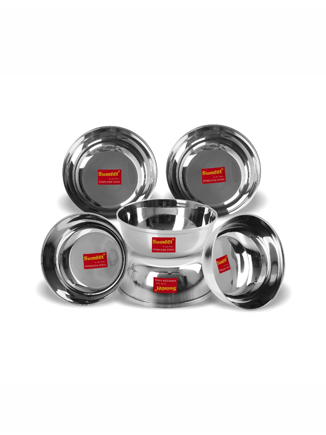 Sumeet Steel-Toned 6 Pieces Stainless Steel Easy to Clean Dip Bowl 200 ml Each
