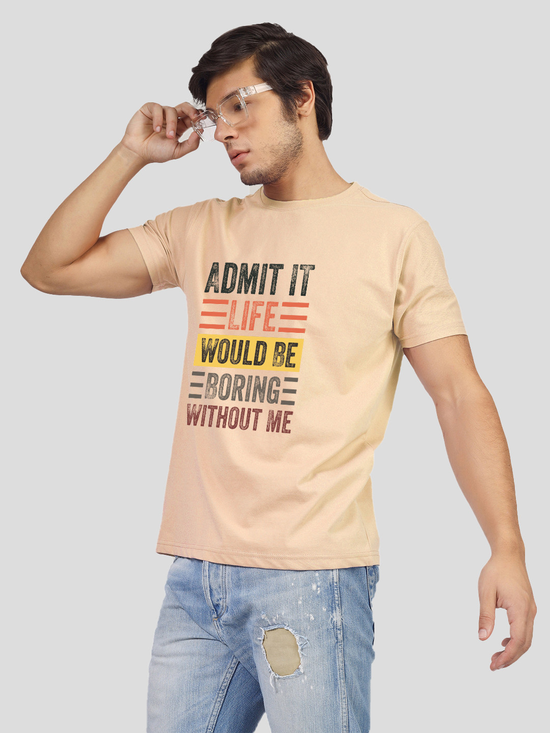 Greylongg Yorksteadd 2076 Typography Printed Round Neck Short Sleeves Regular T-shirt