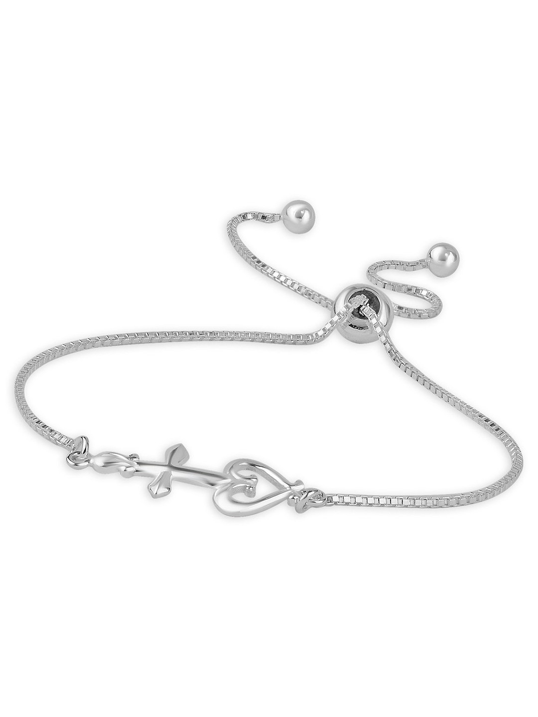 LeCalla Silver Plated 925 Sterling Silver Charm Bracelet