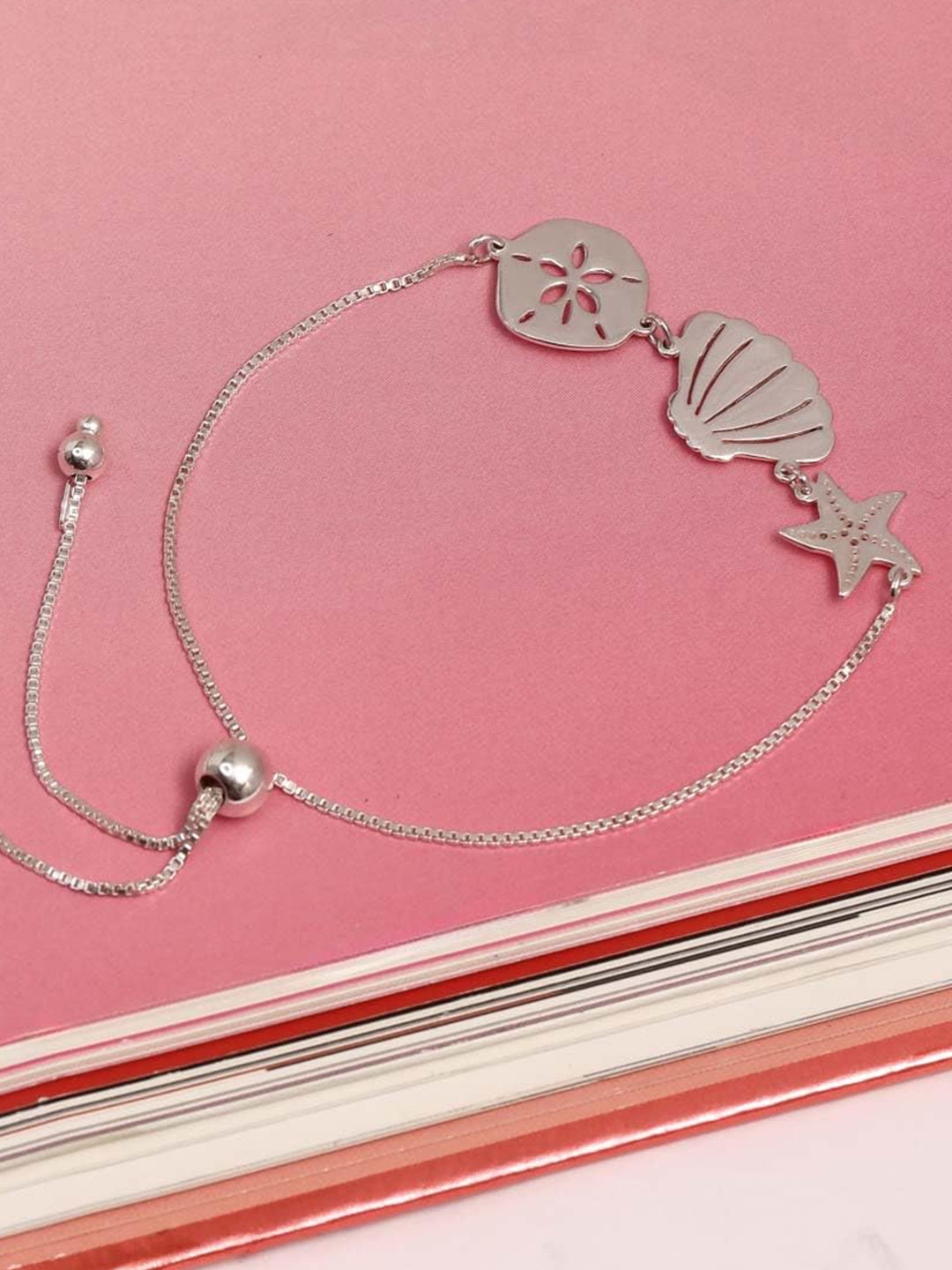 LeCalla Silver Plated 925 Sterling Silver Charm Bracelet