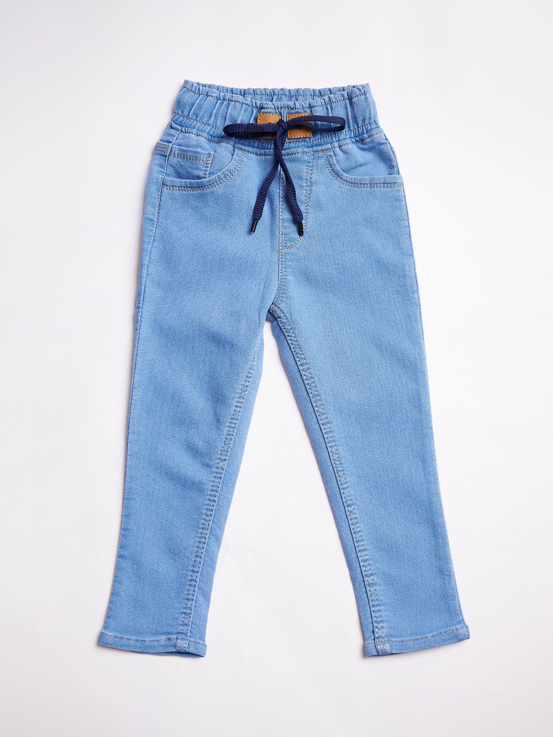 A-Okay Kids High-Rise Light Shade Clean Look Stretchable Jeans