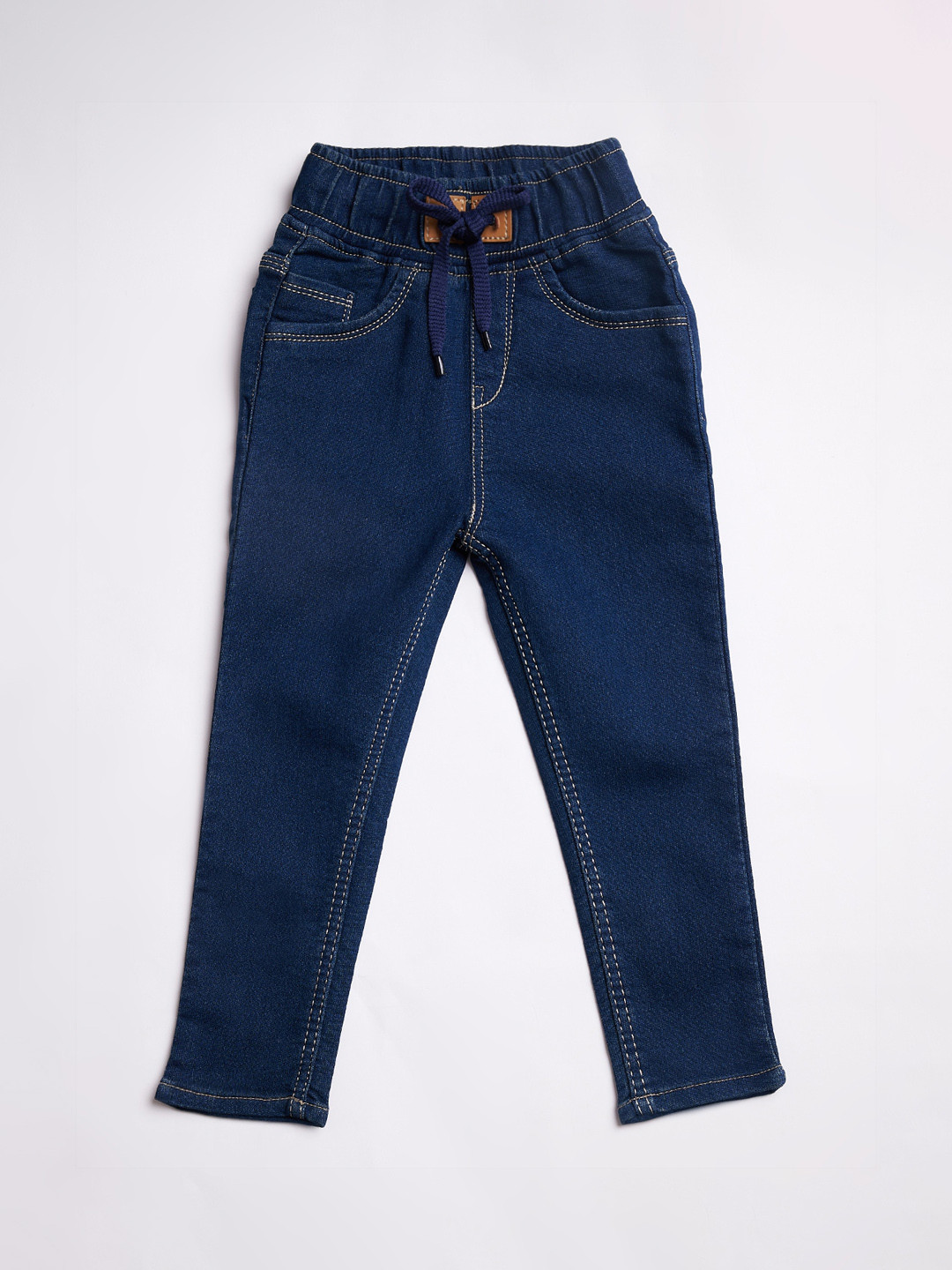 A-Okay Kids High-Rise Cuffed Hem Clean Look Stretchable Jeans