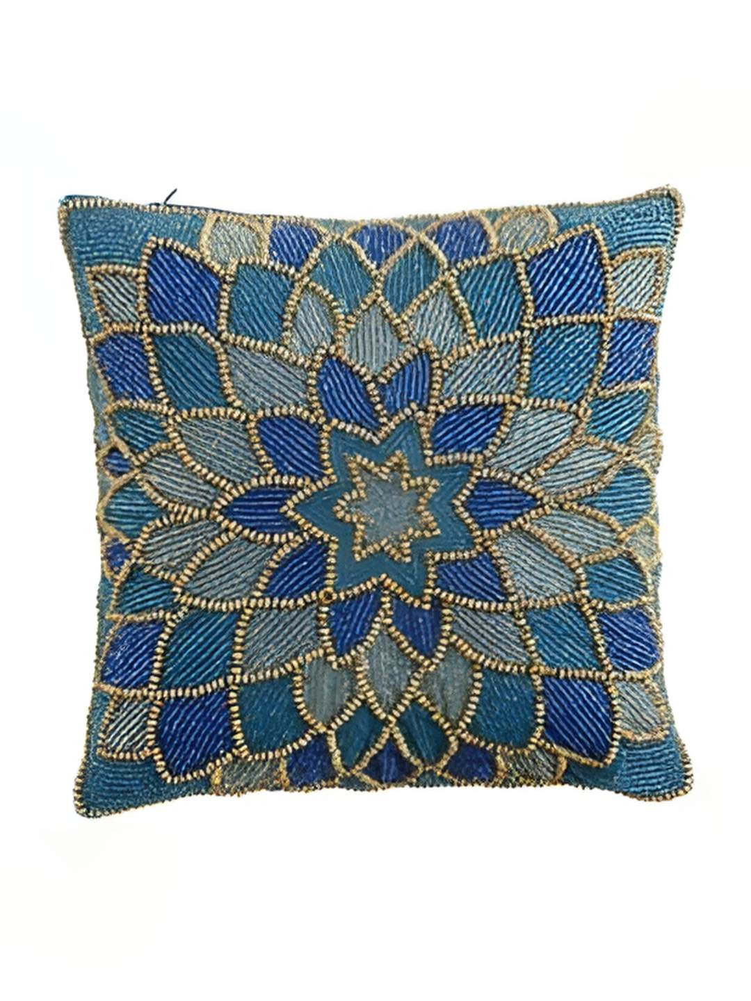 PURINA'S Blue & Grey Embroidered Square Cushion Covers