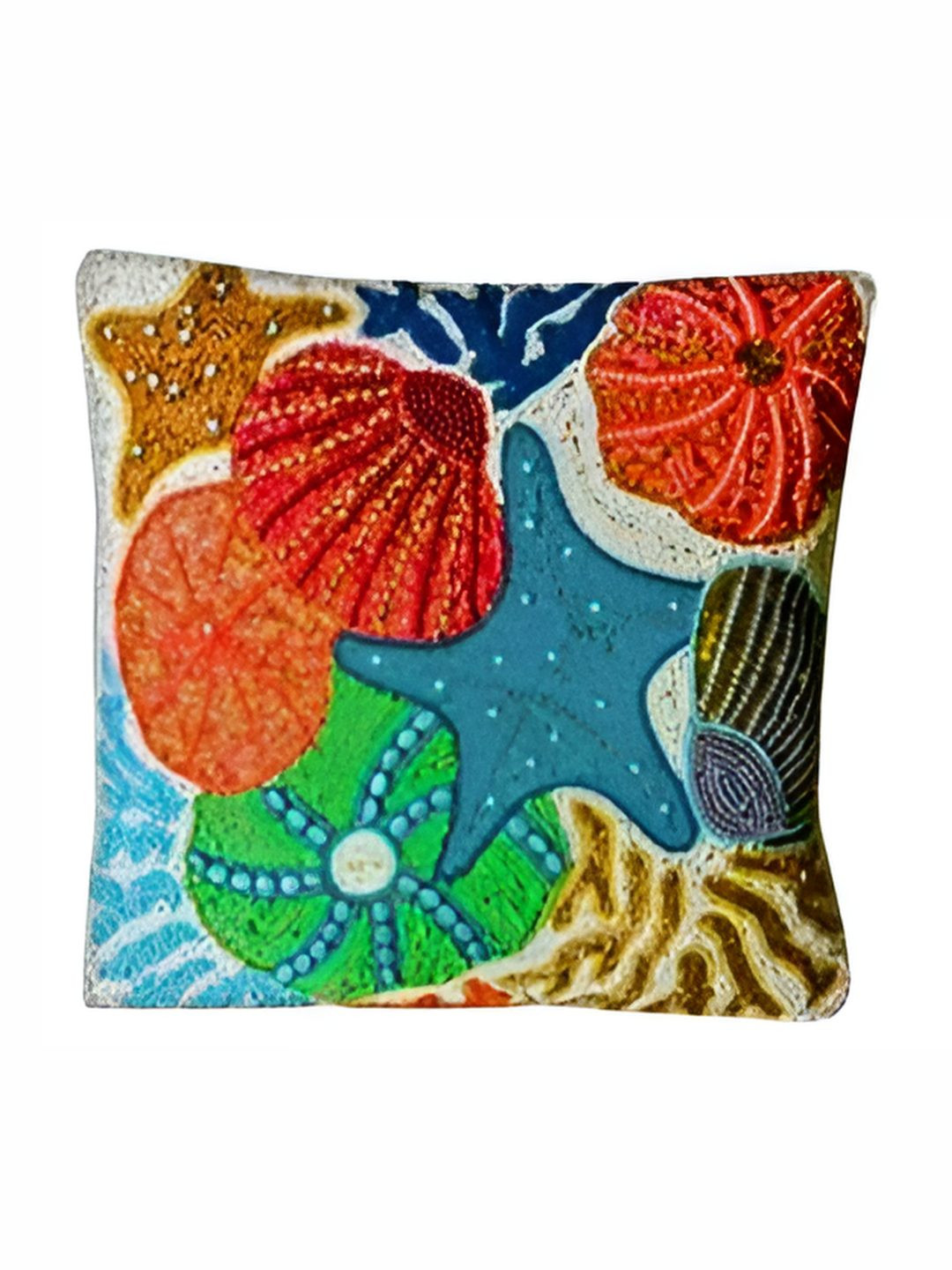 PURINA'S Blue & Green Embroidered Square Cushion Covers