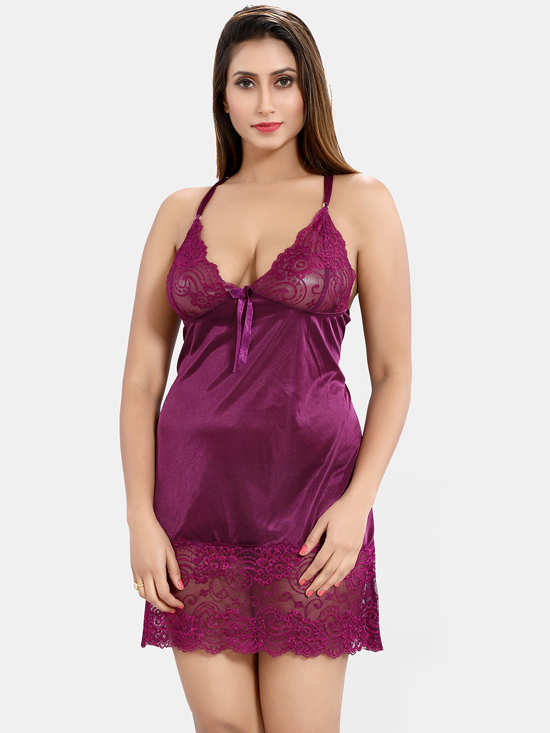 Be You Satin Baby Doll with High-Low