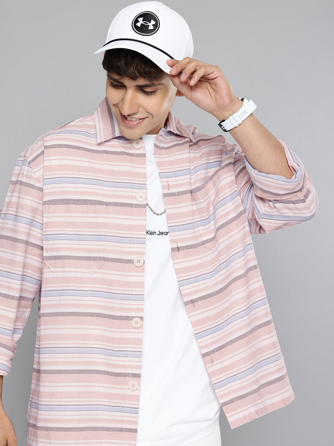 Aeropostale Pure Cotton Horizontal Striped Casual Shirt