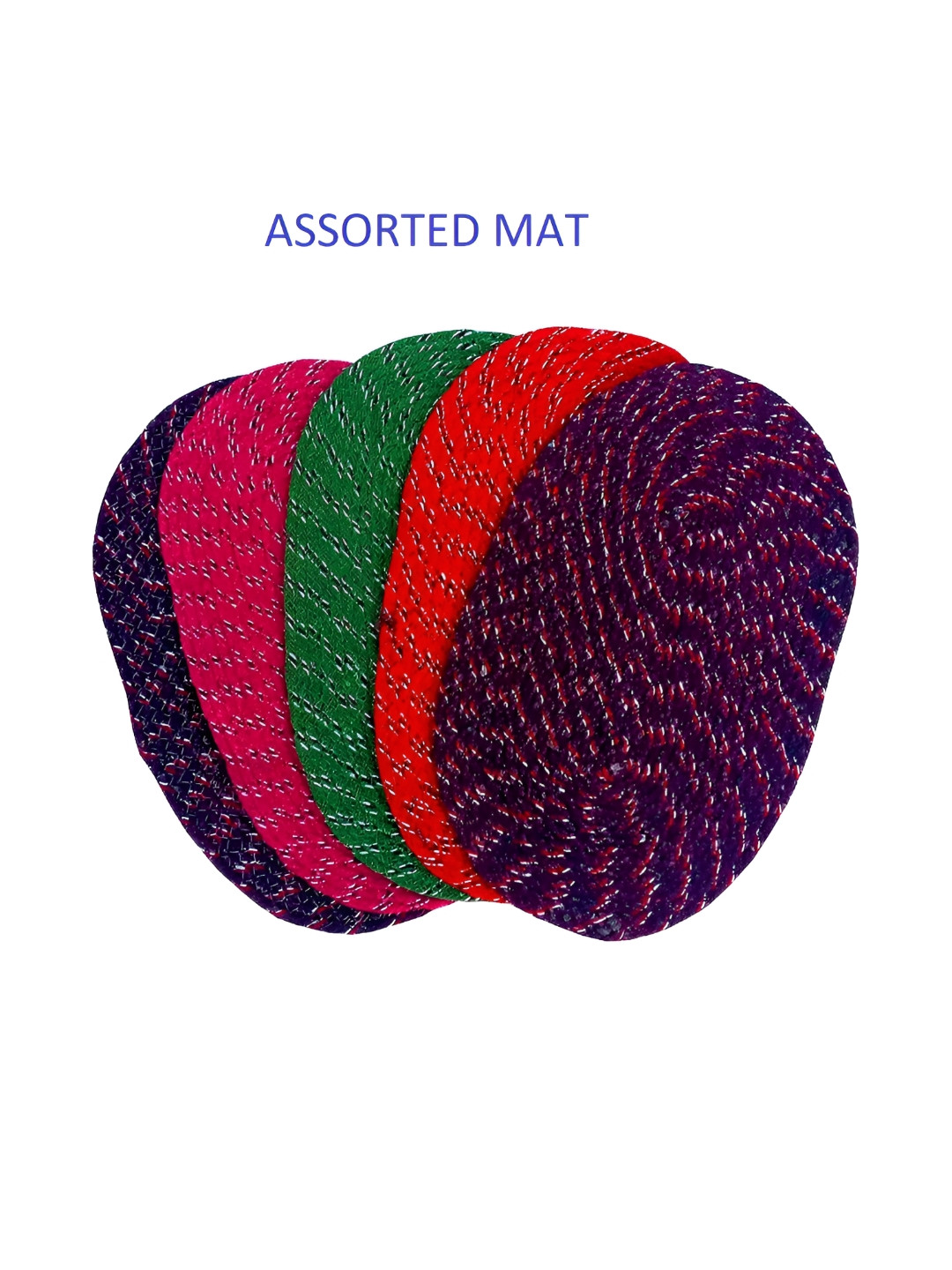 Supreme Home Collective Assorted 5 Pieces Textured Cotton Anti Skid Doormats