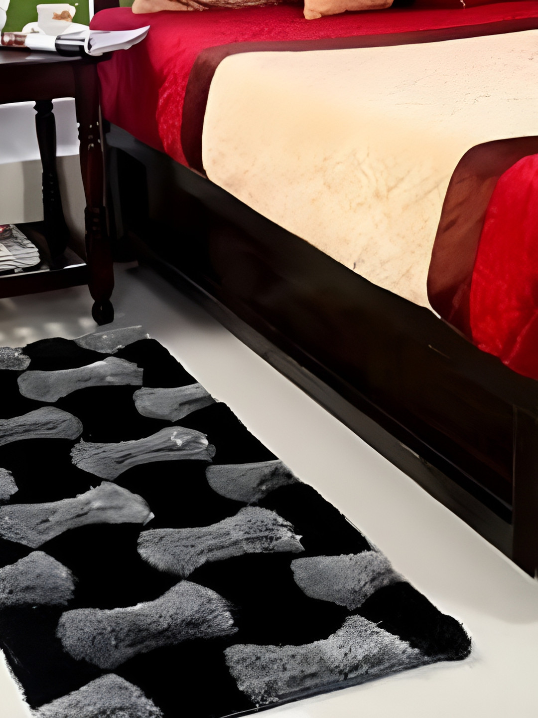 Shopgallery Black & Grey Geometric Strong & Durable Backing Floor Runner