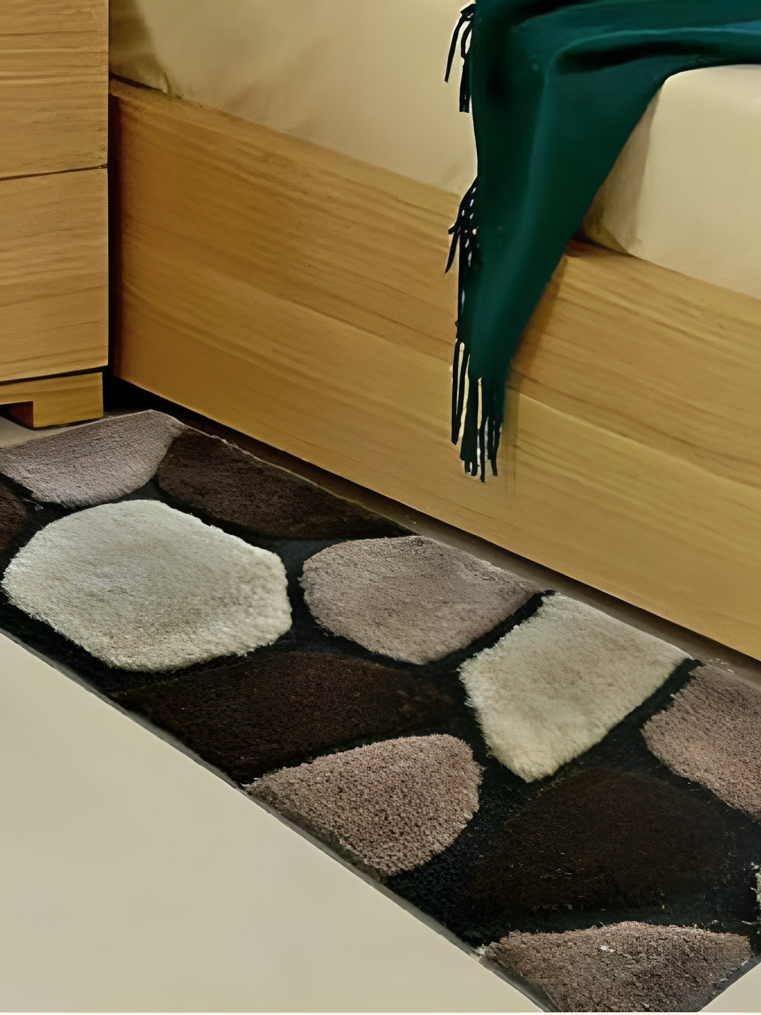 Shopgallery Black & Brown Geometric Strong & Durable Backing Floor Runner