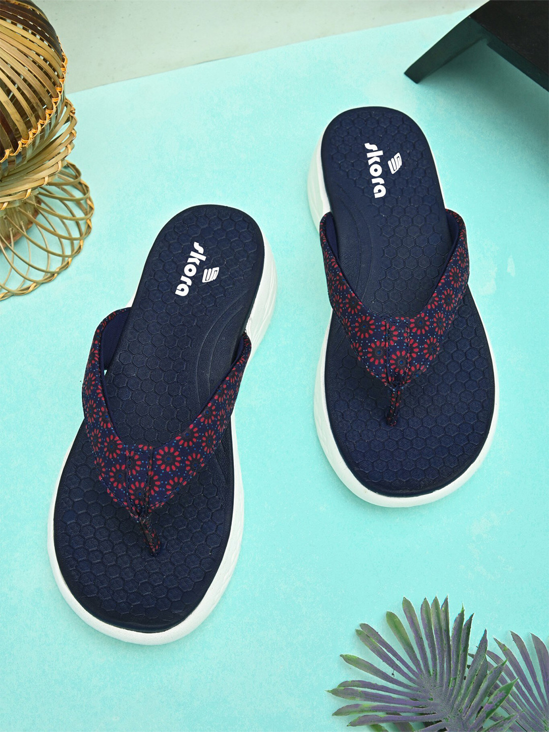 SKORA Women Printed Thong Flip-Flops