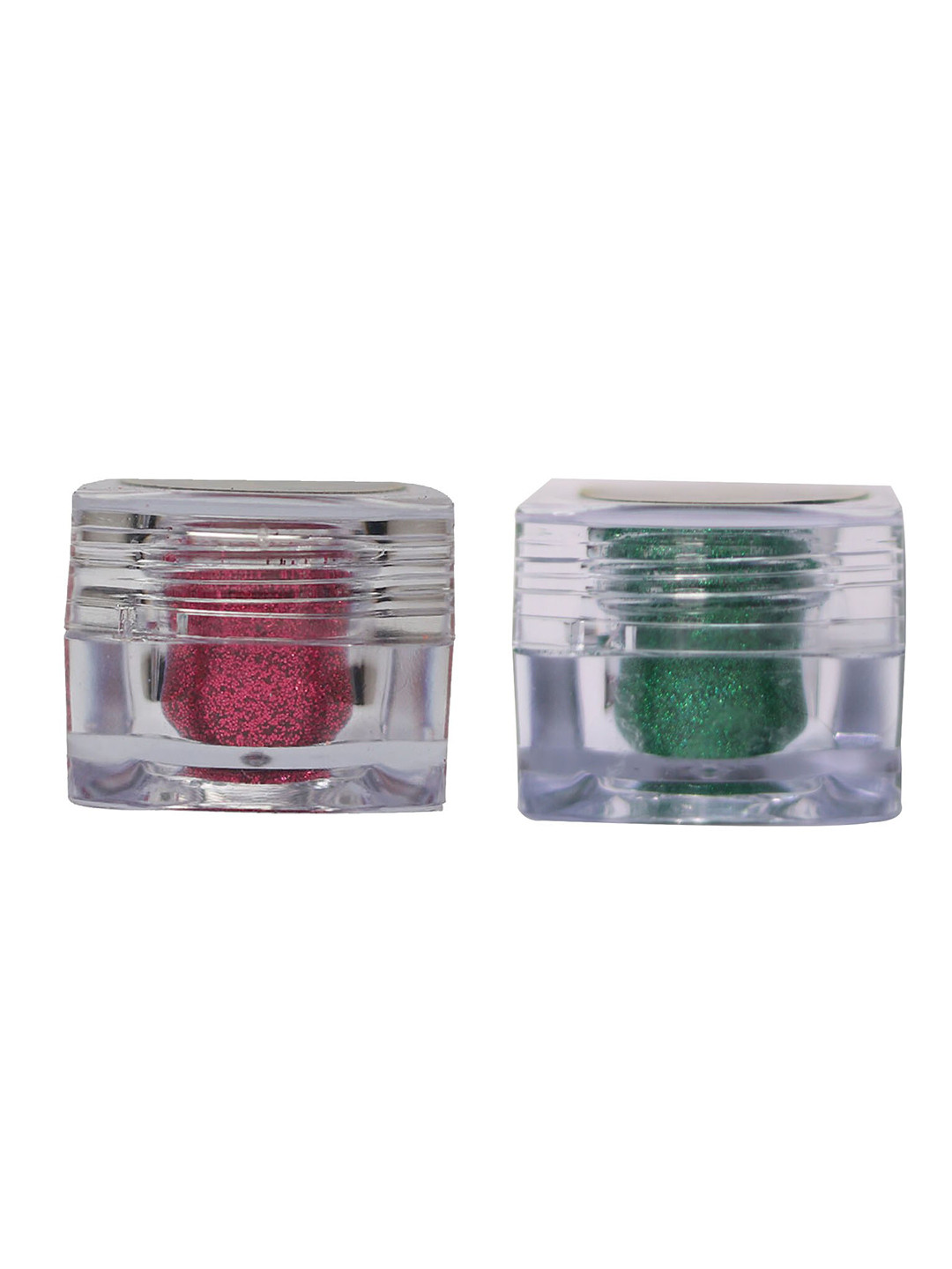 Veoni BELLE Set Of 2 HD Holographic Glitter Eyeshadow - Dark Pink 04 & Emerald Green 20