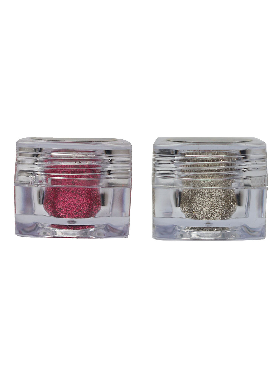 Veoni BELLE Set Of 2 HD Holographic Glitter Eyeshadow - Dark Pink 04 & Champagne Gold 08