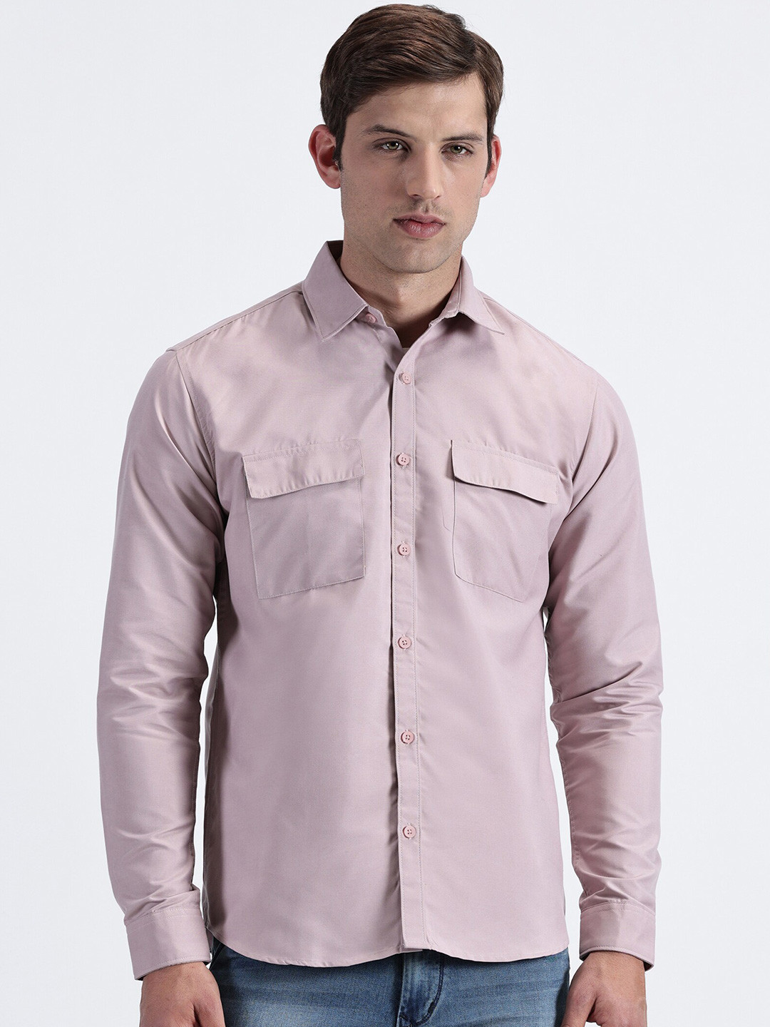 MISCHIEF MONKEY Spread Collar Long Sleeves Regular Fit Cotton Classic Casual Shirt