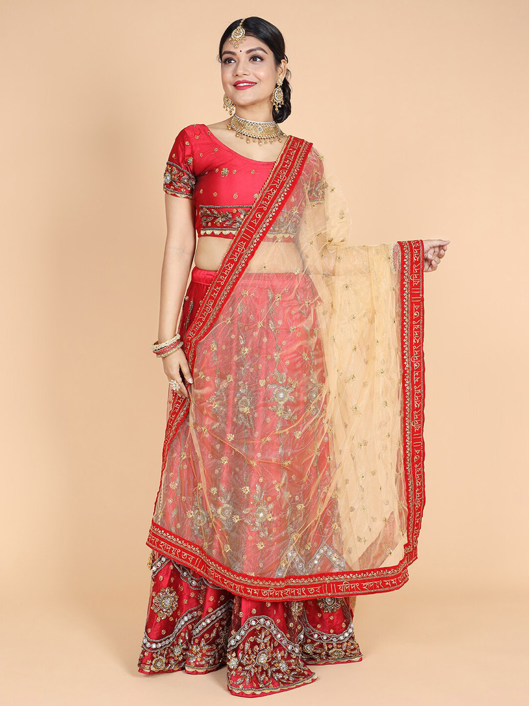 NAMASKAR Ethnic Motifs Embroidered Dupatta