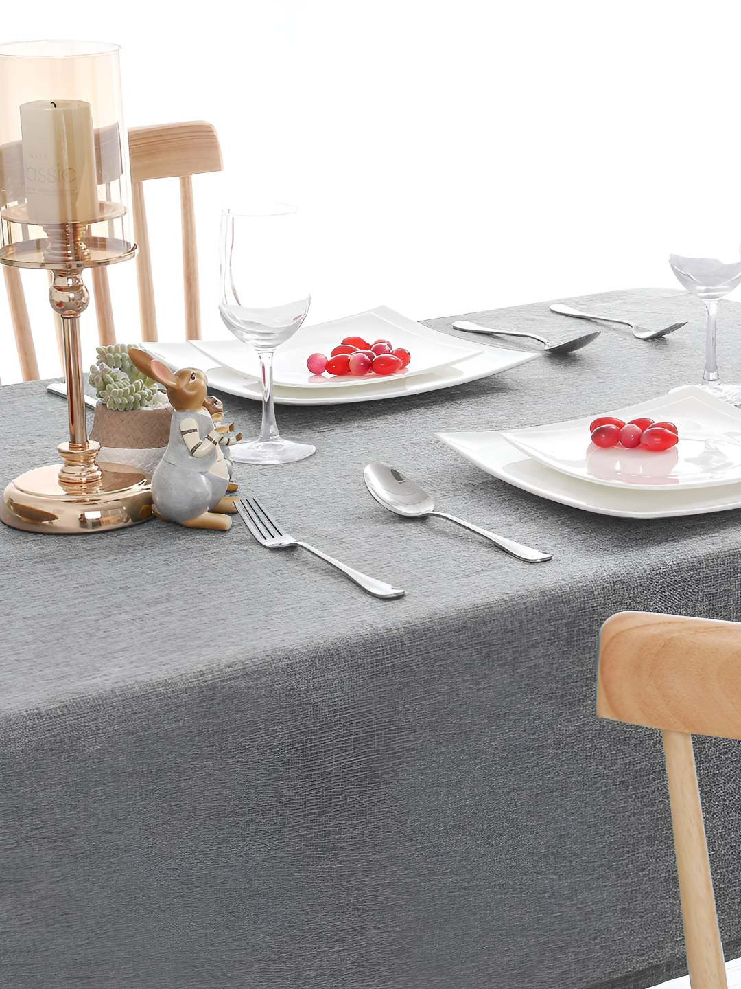 CASA-NEST Silver Toned Jute 8 Seater Table Cover